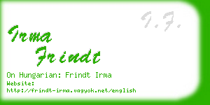 irma frindt business card